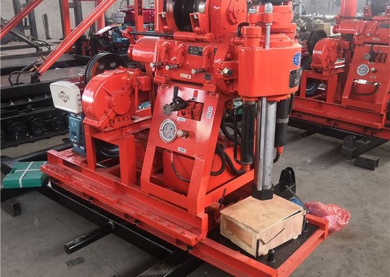 Yellow Geological Drilling Rig Machine With Diesel Engine Power For 100m Depth Drilling 42mm Rods For Engineering