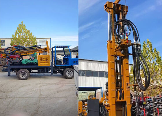 200m Deep Tire Water Well Drilling Rig With 300mm Diameter