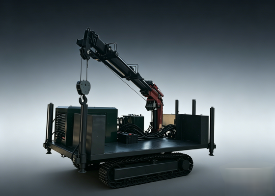 0-10tons Steel Crawler Chassis With 360° Rotating Lifting Boom