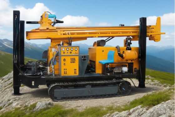 Буровая установка Crawlerbig для бурения скважин глубиной 100 м, 200 м, 300 м с мощным дизельным двигателем