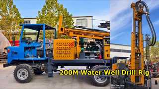 Мощная установка для бурения водяных скважин глубиной 200 м